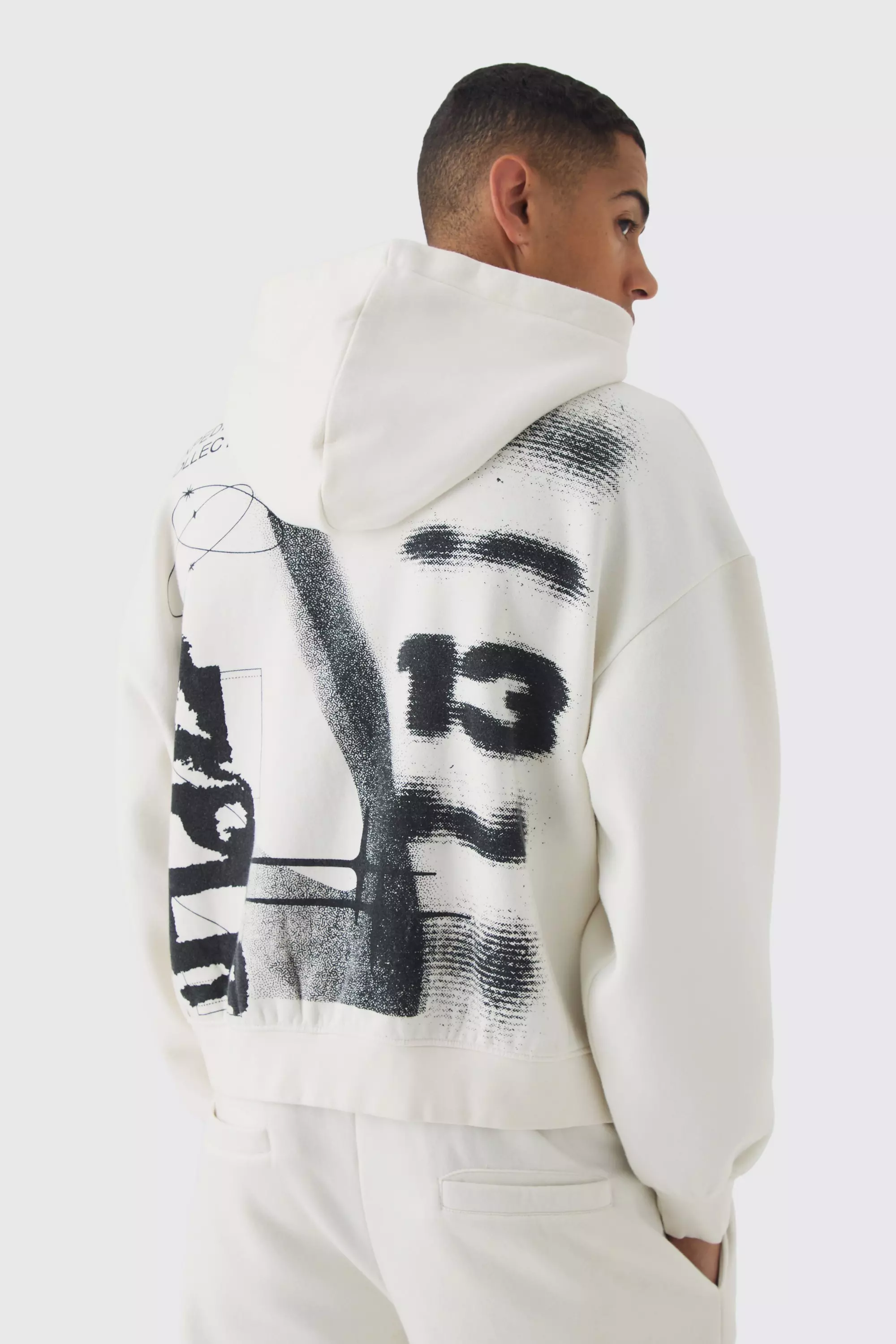 Oversized Boxy Spray Wash Expedition Zip Through Hoodie boohooMAN UK